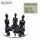 Conjunto Zen com Bandeja Espelhada - 03 estátuas
